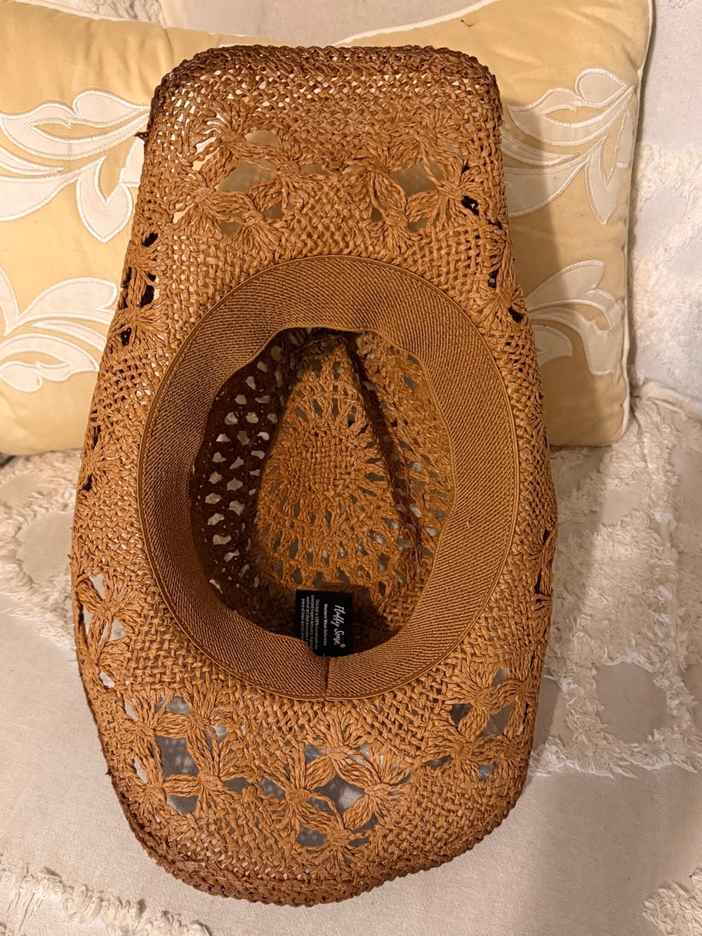 🐄 Fluffy Sense Crochet Cowboy Hat Brown Coastal Cowgirl Boho Festival Packable - Picture 8 of 16